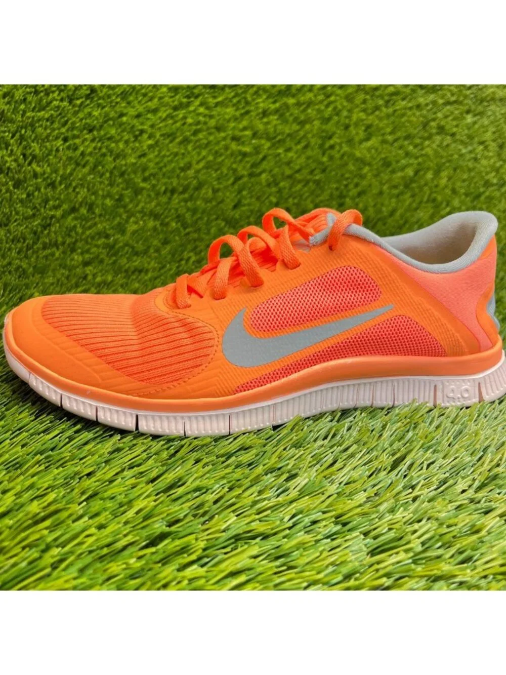 Nike Free 4.0 V3 Womens Size 7.5 Orange Gray Athletic Running Shoes Sneakers